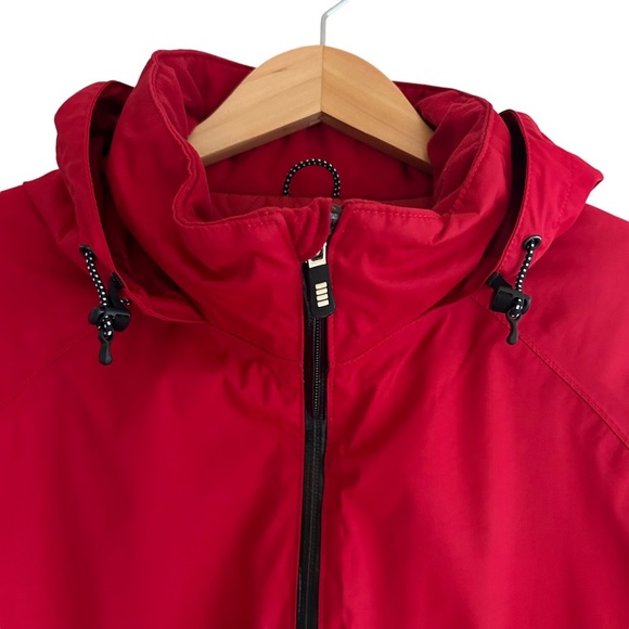 Lands' End Red & Navy Blue Hooded Zip Up Waterproof Mens  Jacket XL - Picture 4 of 15